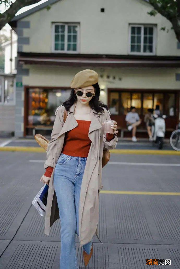 秋季“风衣”的8组时髦穿搭，这样穿太美了！