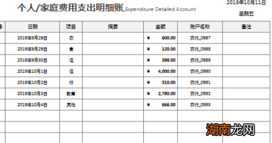 收支统计表格制作数据汇总方法明细帐汇总