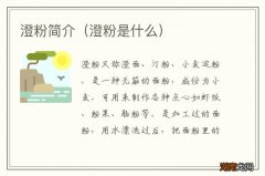 澄粉是什么 澄粉简介