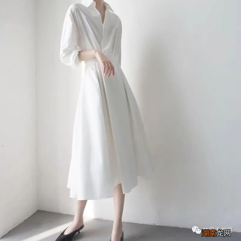 纯色衬衫裙,叠穿最美的单品之一!