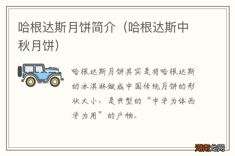 哈根达斯中秋月饼 哈根达斯月饼简介