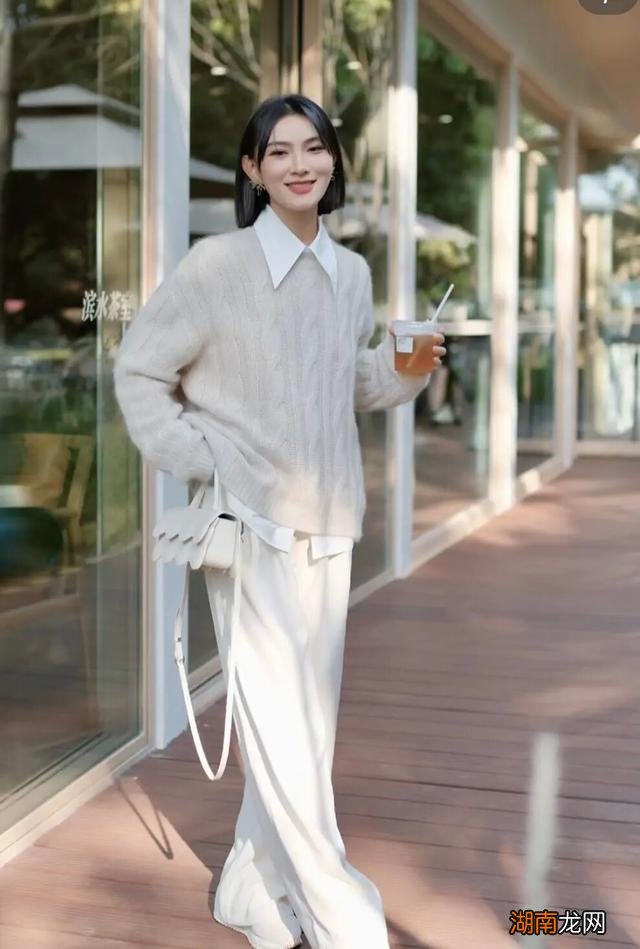 毛衣+阔腿裤,遮肉显瘦还保暖,这个冬天一定要穿