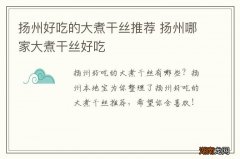 扬州好吃的大煮干丝推荐 扬州哪家大煮干丝好吃