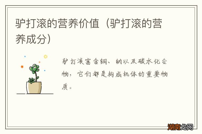 驴打滚的营养成分 驴打滚的营养价值