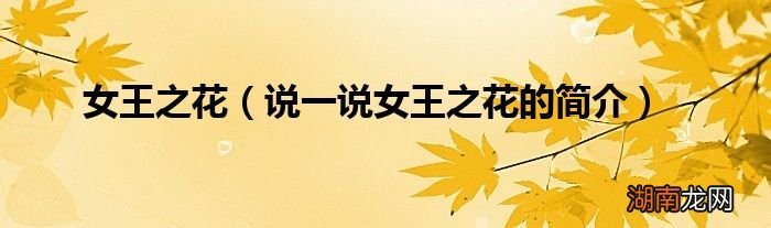 说一说女王之花的简介 女王之花