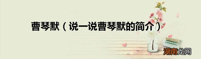 说一说曹琴默的简介 曹琴默