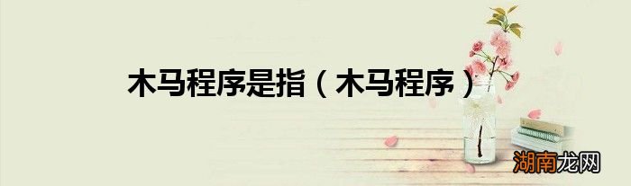木马程序 木马程序是指