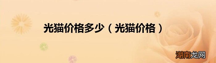 光猫价格 光猫价格多少