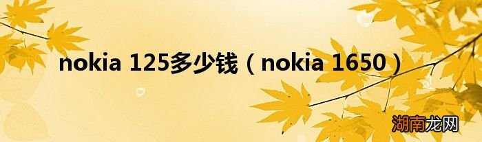 nokia 1650 nokia 125多少钱