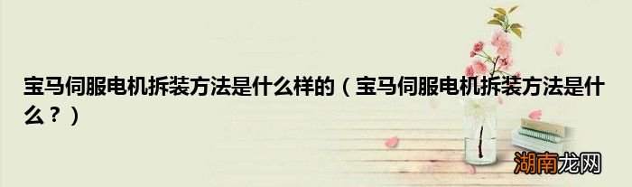 宝马伺服电机拆装方法是什么？ 宝马伺服电机拆装方法是什么样的