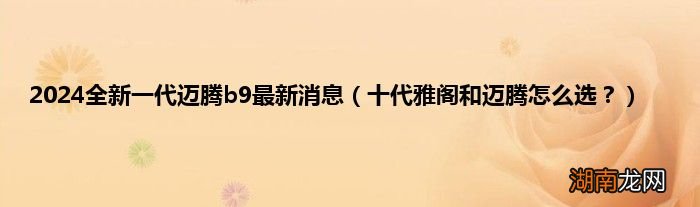 十代雅阁和迈腾怎么选? 2024全新一代迈腾b9最新消息