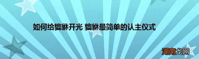 如何给貔貅开光 貔貅最简单的认主仪式