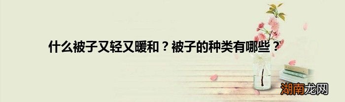 什么被子又轻又暖和？被子的种类有哪些？