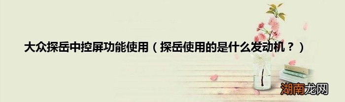 探岳使用的是什么发动机？ 大众探岳中控屏功能使用