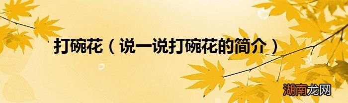 说一说打碗花的简介 打碗花