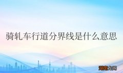 骑轧车行道分界线是什么意思
