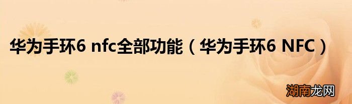 华为手环6 NFC 华为手环6 nfc全部功能
