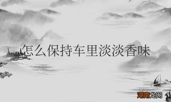 怎么保持车里淡淡香味还健康