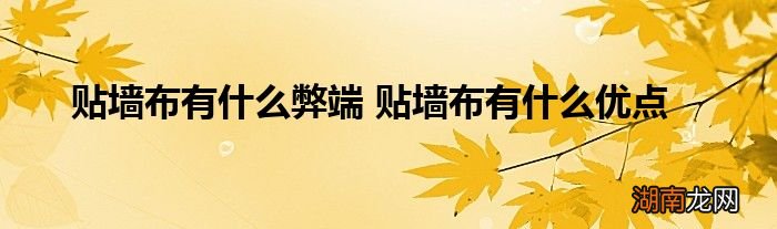 贴墙布有什么弊端 贴墙布有什么优点