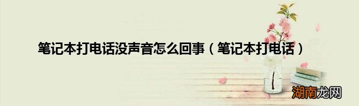 笔记本打电话 笔记本打电话没声音怎么回事