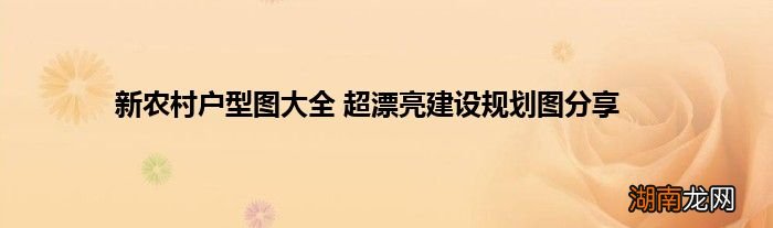 新农村户型图大全 超漂亮建设规划图分享