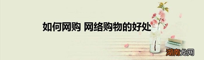 如何网购 网络购物的好处