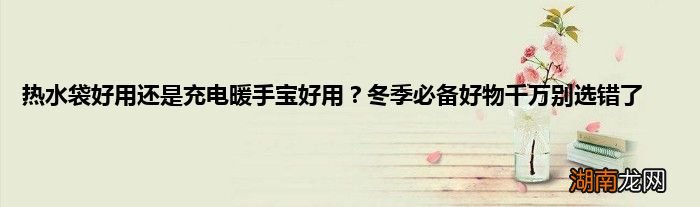 热水袋好用还是充电暖手宝好用?冬季必备好物千万别选错了
