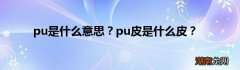 pu是什么意思？pu皮是什么皮？