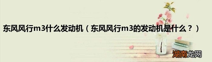 东风风行m3的发动机是什么？ 东风风行m3什么发动机