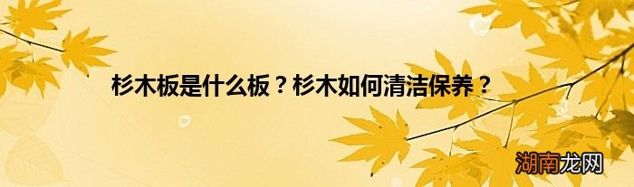 杉木板是什么板?杉木如何清洁保养?
