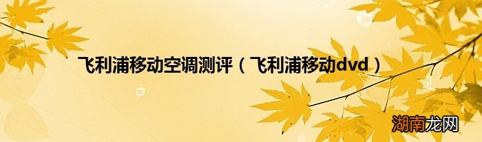 飞利浦移动dvd 飞利浦移动空调测评