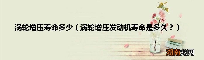 涡轮增压发动机寿命是多久？ 涡轮增压寿命多少