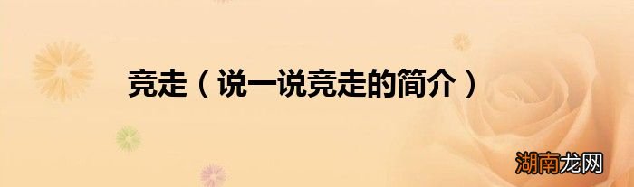 说一说竞走的简介 竞走