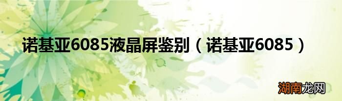 诺基亚6085 诺基亚6085液晶屏鉴别