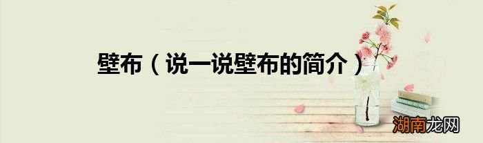 说一说壁布的简介 壁布