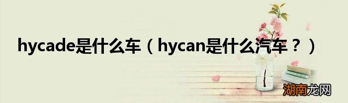 hycan是什么汽车? hycade是什么车