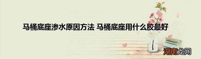 马桶底座渗水原因方法 马桶底座用什么胶最好