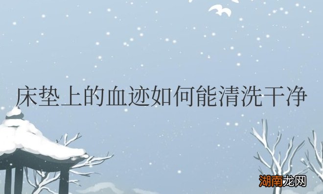 床垫上的血迹如何能清洗干净小窍门