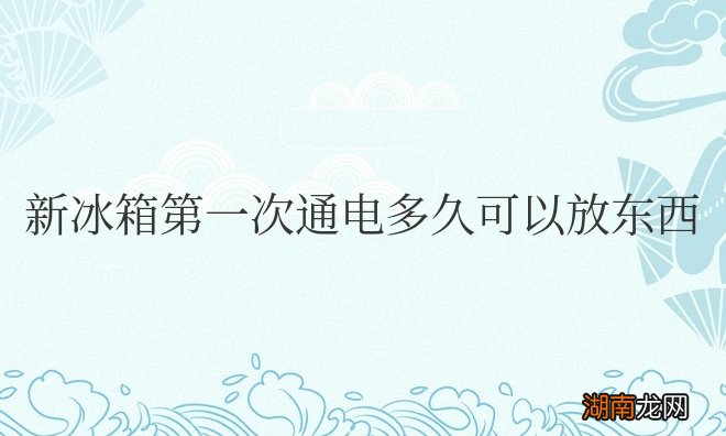 新冰箱第一次通电多久可以放东西