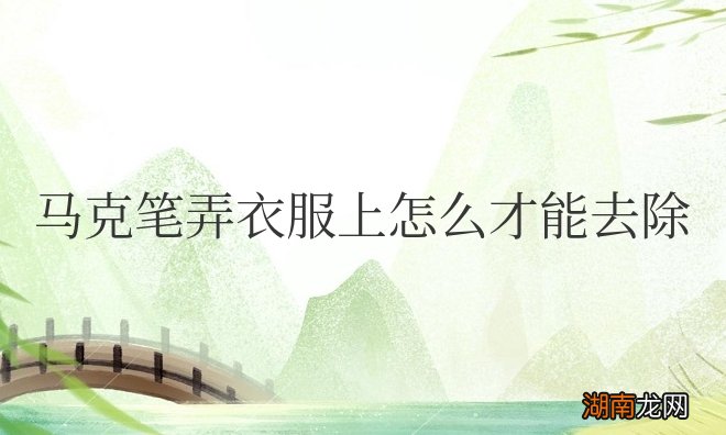 油性马克笔弄衣服上怎么才能去除