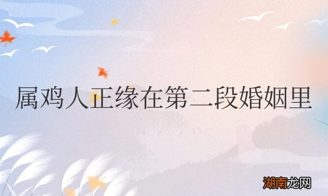 属鸡人正缘在第二段婚姻里
