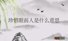 做好手中事珍惜眼前人是什么意思