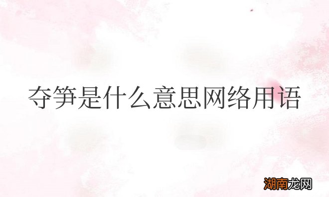 夺笋是什么意思网络用语