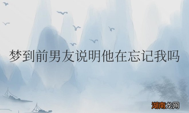 梦到前男友说明他在忘记我吗