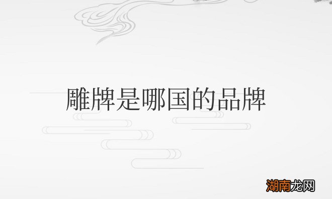 中国名牌产品，纳爱斯集团旗下品牌 雕牌是哪国的品牌