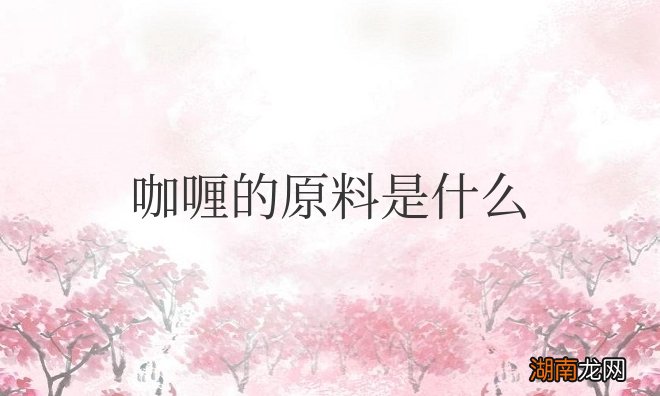 咖喱的原料是什么东西