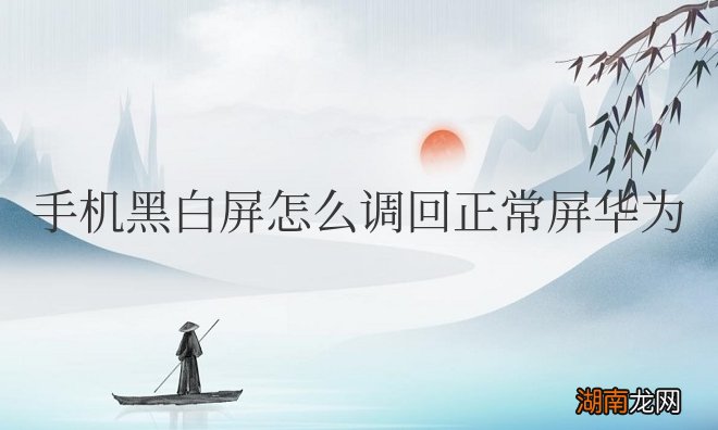 手机黑白屏怎么调回正常屏华为