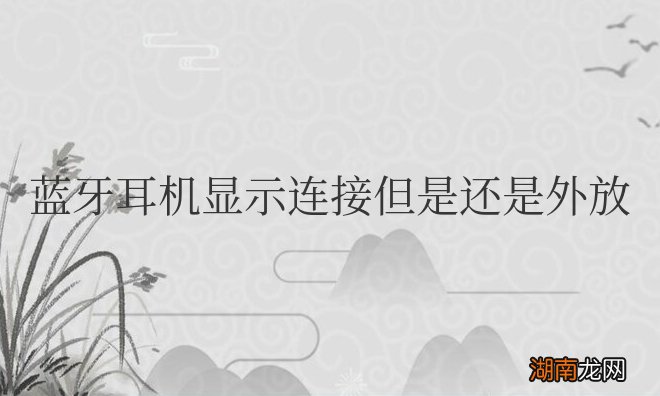 苹果蓝牙耳机显示连接但是还是外放