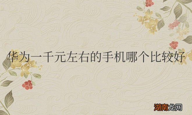 华为一千元左右的手机哪个比较好