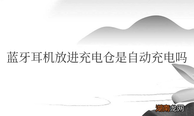 蓝牙耳机放进充电仓是自动充电吗还是要按开关